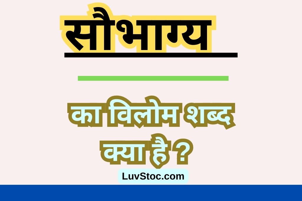 सौभाग्य का विलोम शब्द क्या है? Saubhagya Ka Vilom Shabd