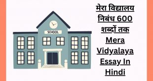 मेरा विद्यालय निबंध 600 शब्दों तक Mera Vidyalaya Essay In Hindi